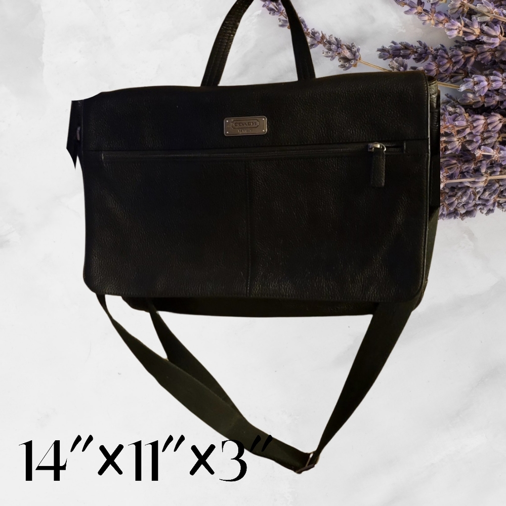 Coach vintage pebbled black business/laptop  carrier